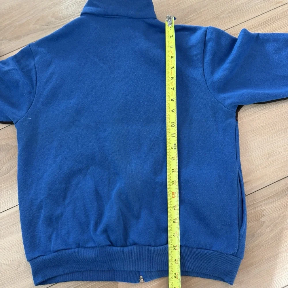 Vintage 90s Nike Fleece Full Zip Jacket Blue Black Youth XL Adult S